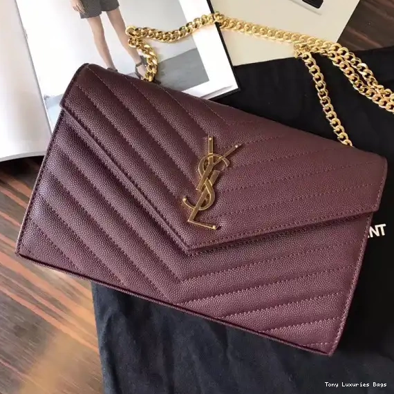 Tony Luxuries MATELASSÉ YSL CHAIN CASSANDRE WALLET 0701